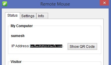 Wifi mouse server for pc